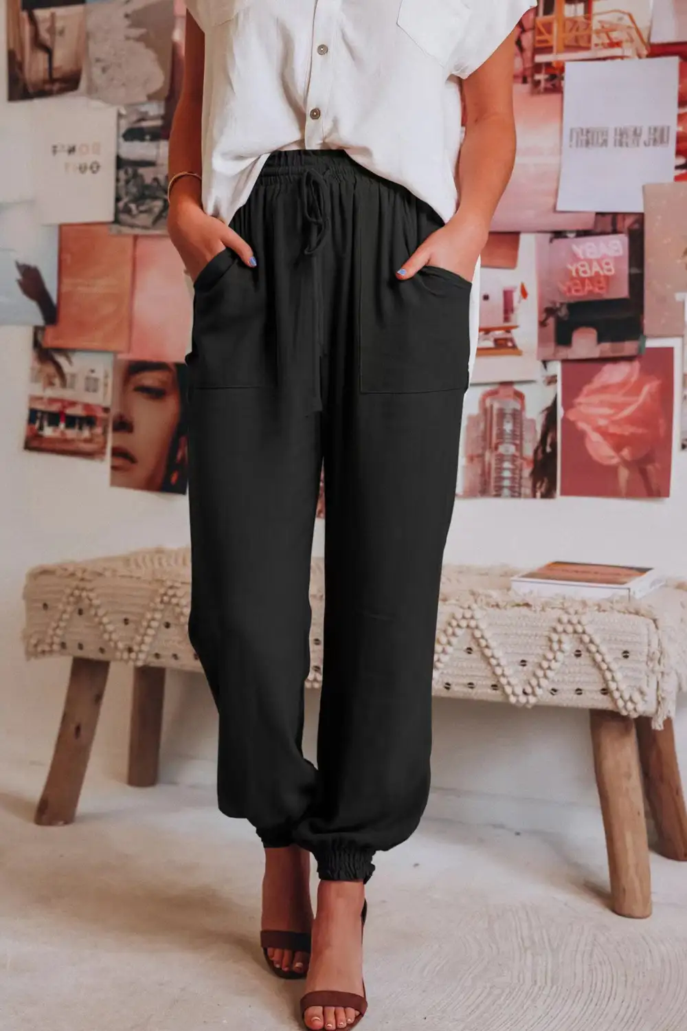 Relaxed Drawstring Lounge Pants