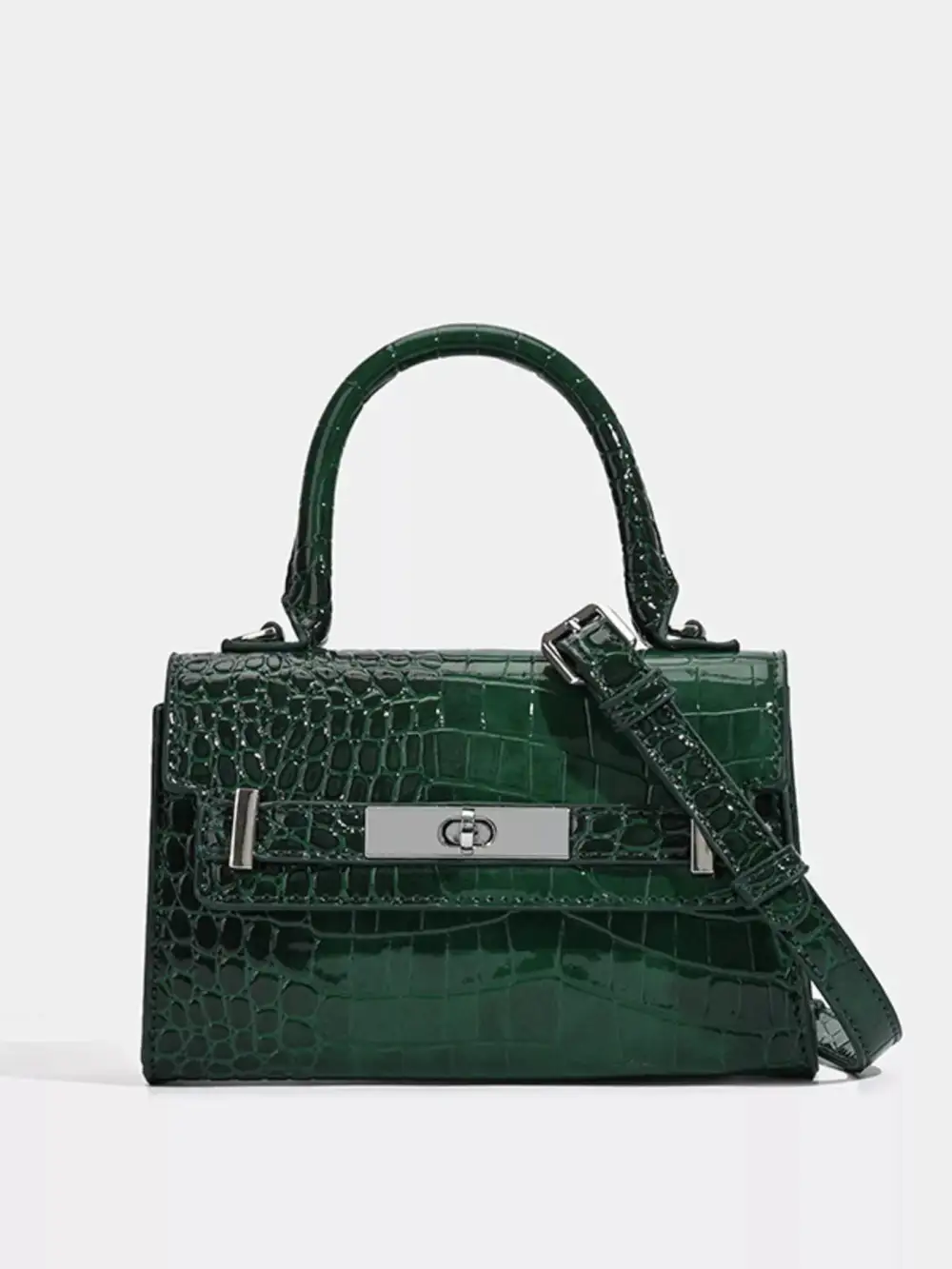 Croc Embossed Handbag