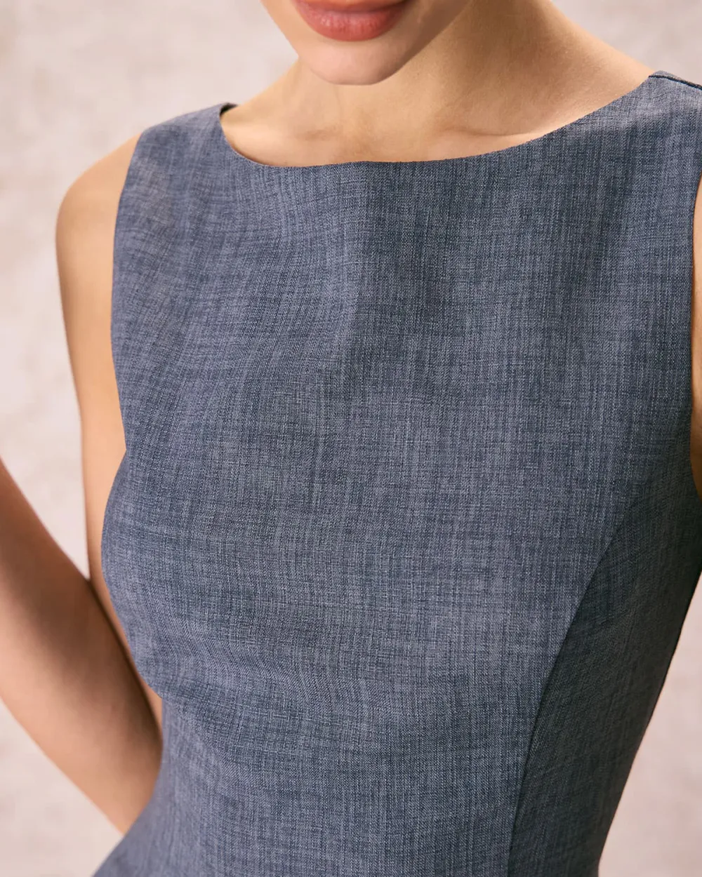 Button Front Grey Dress