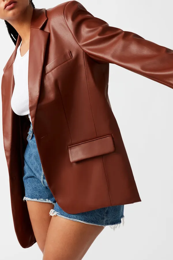 LONG SLEEVE BLAZER COGNAC