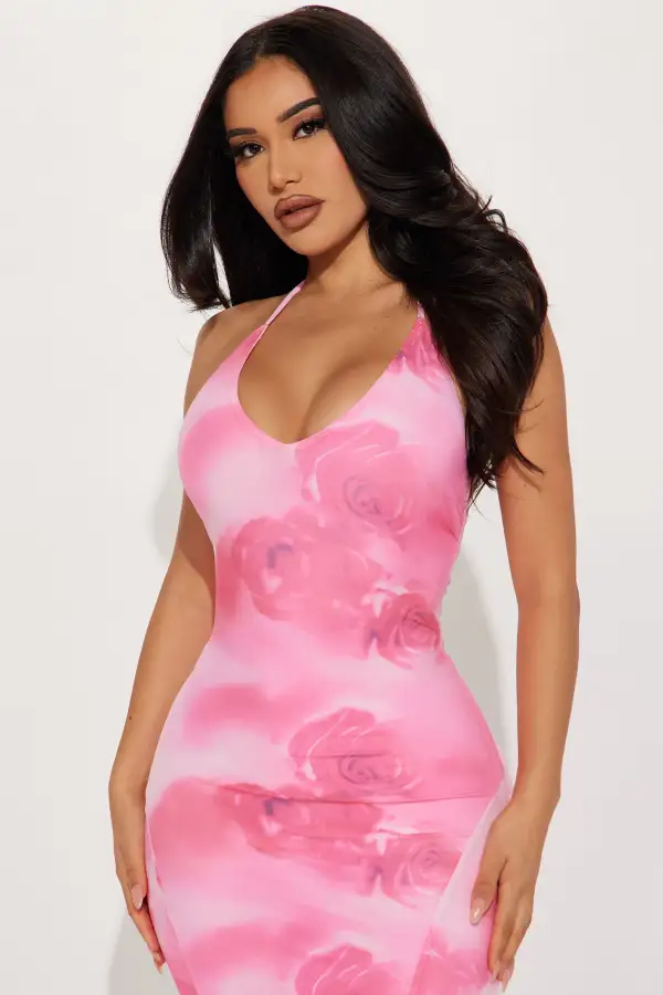 Darsi Mesh Maxi Dress - Pink/combo
