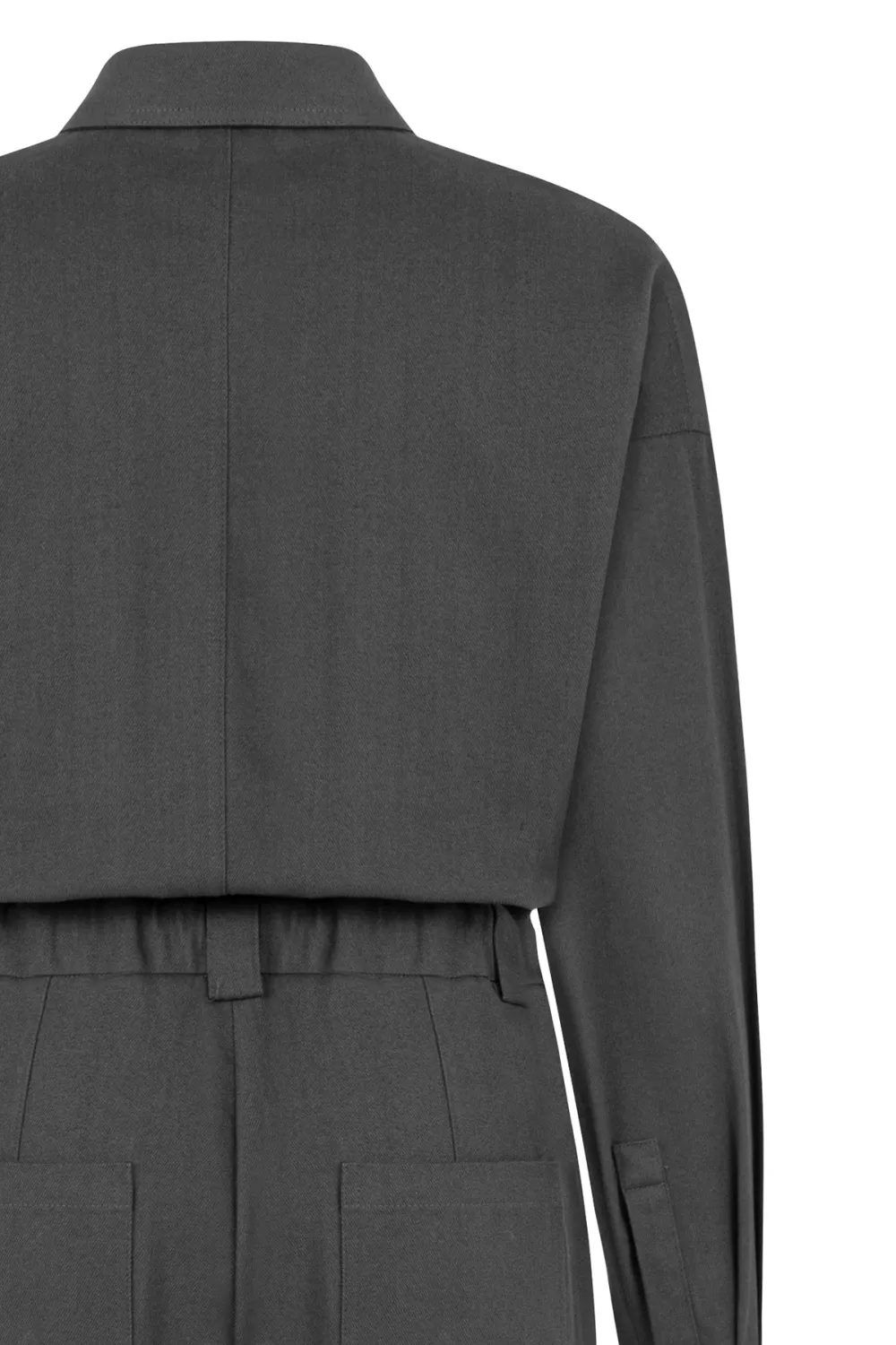 Lapel Jumpsuit-Grey