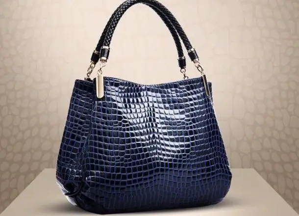 European and American Fashion Women's Motorcycle Bag Crocodile Pattern