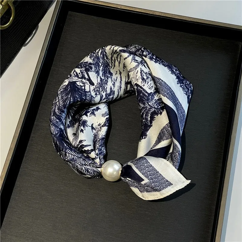 🧣 Effortless Glamour: Pop-On Pearl Necklace Scarf ✨