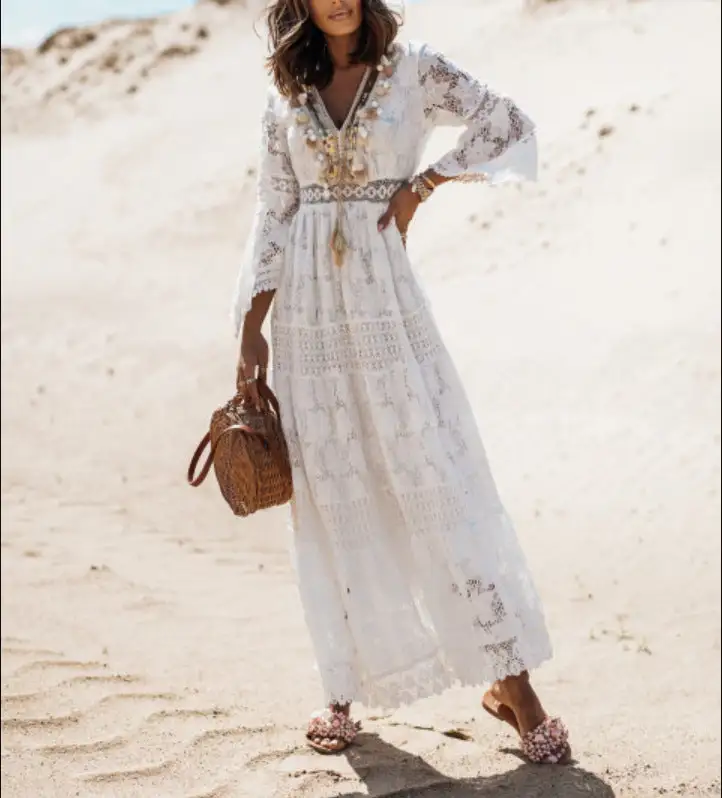 Boho Spirit White Maxi Dress