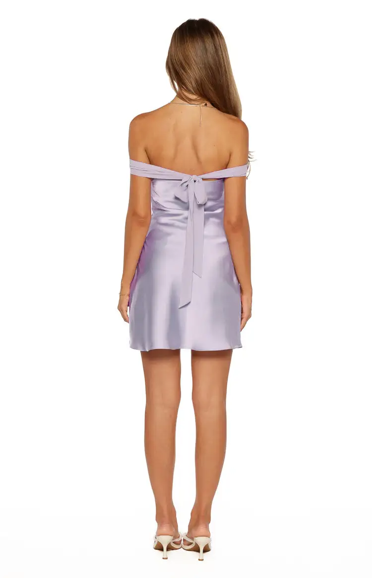 Easygoing Chiffon Satin Off Mini Dress
