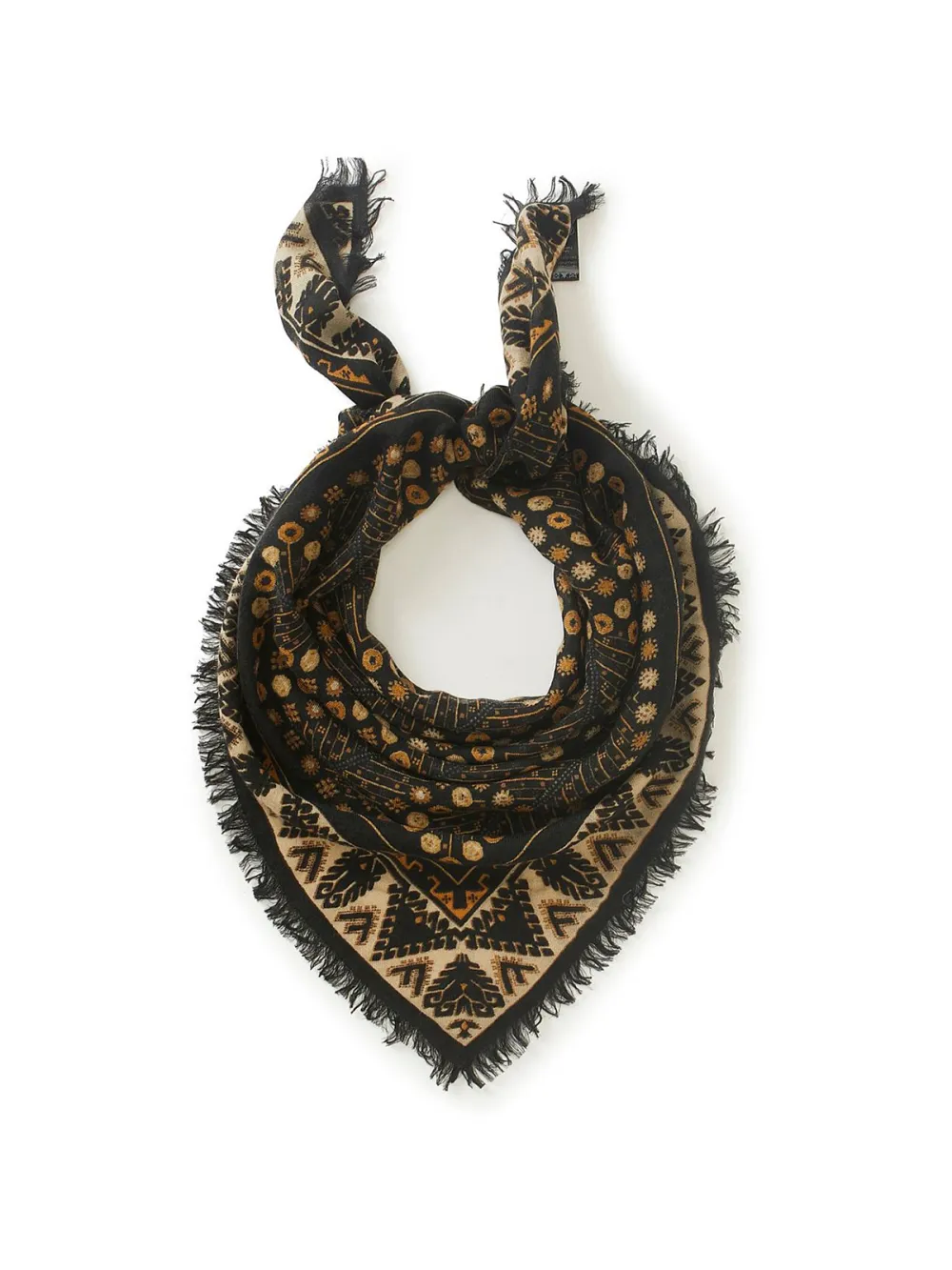 Red Ethnic Printed Square Scarf