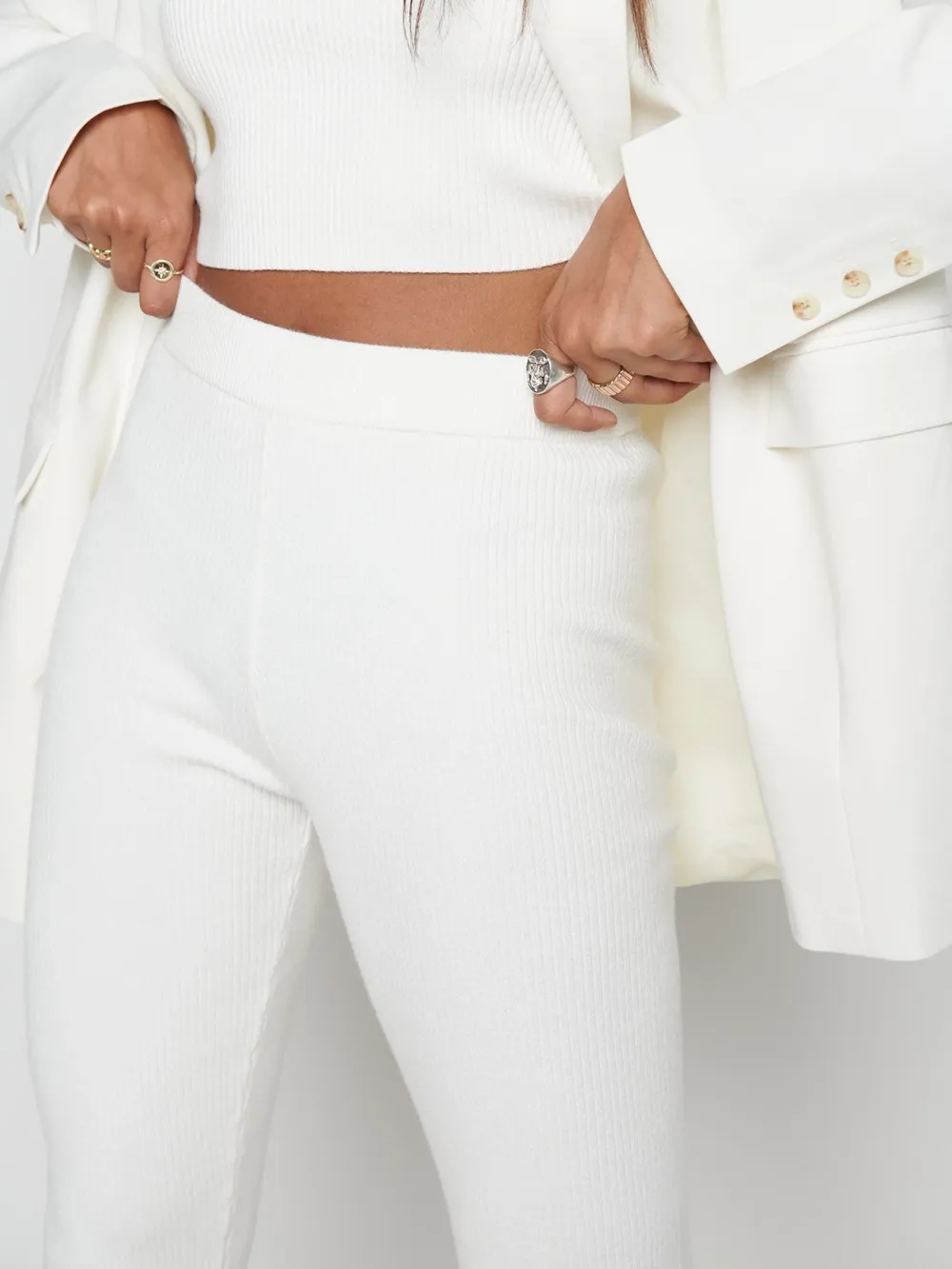 Split Hem Knit Trousers