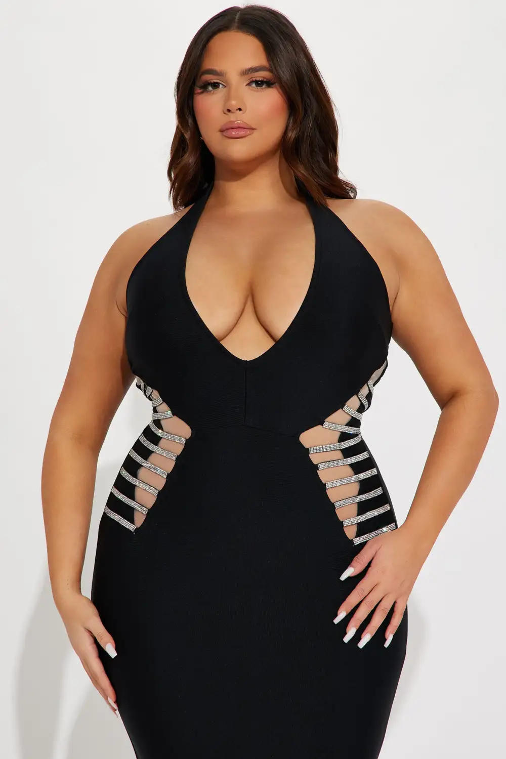 Carmen Bandage Maxi Dress - Black