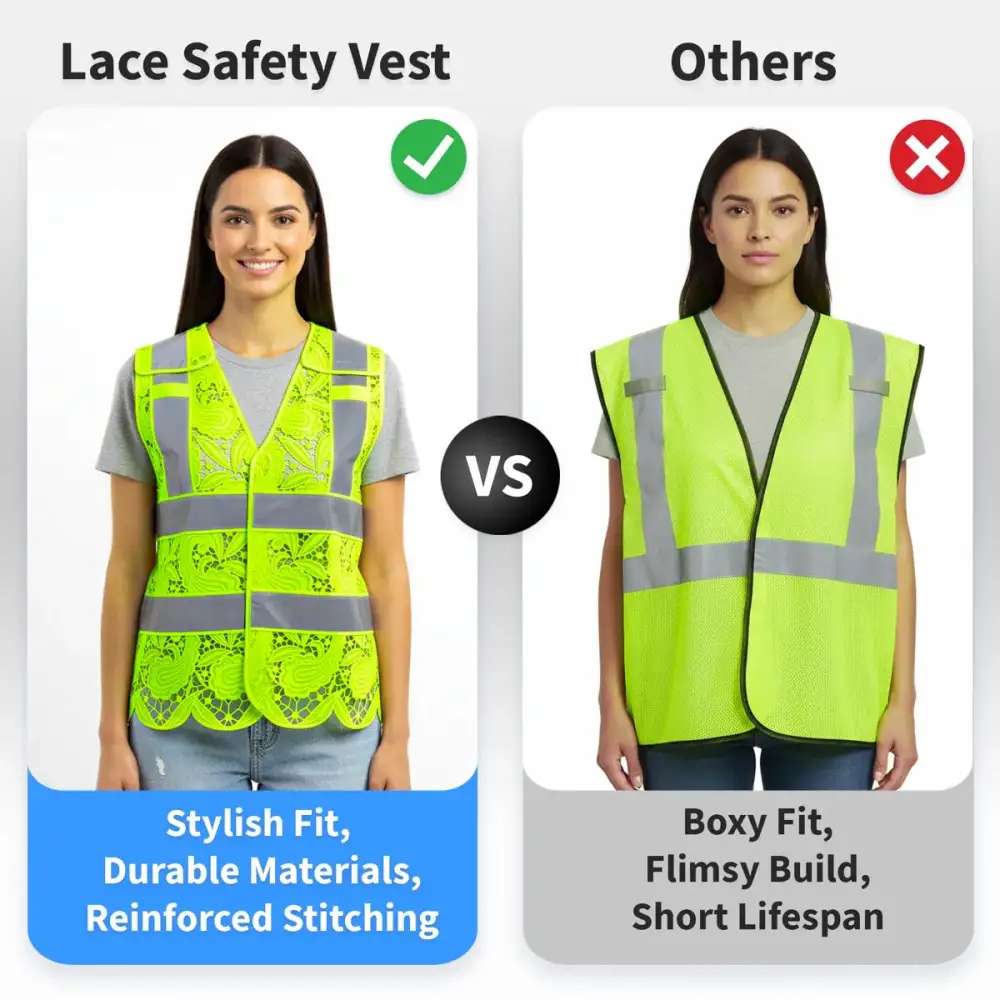 Lace Reflective Safety Vest - Stylish & Secure