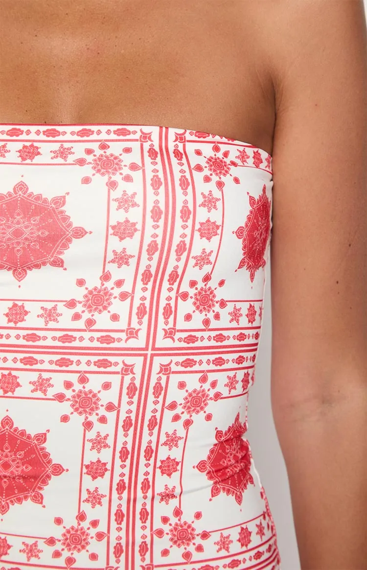 Tile Print Maxi Dress