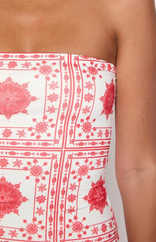 Tile Print Maxi Dress