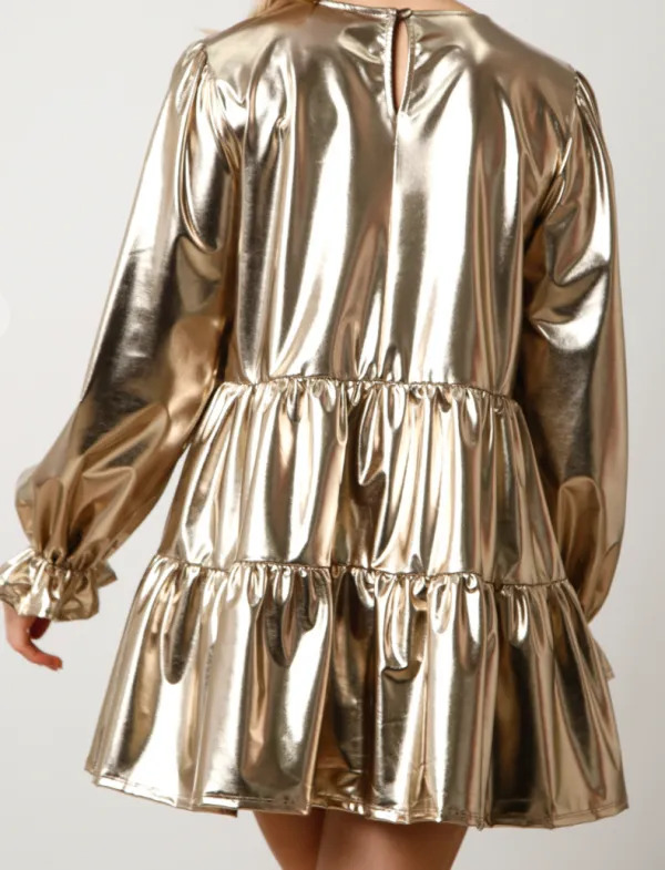 Metallic Shine Mini Dress