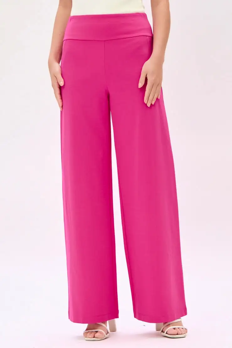 Nylon Roomy Wide Leg Casual Pants