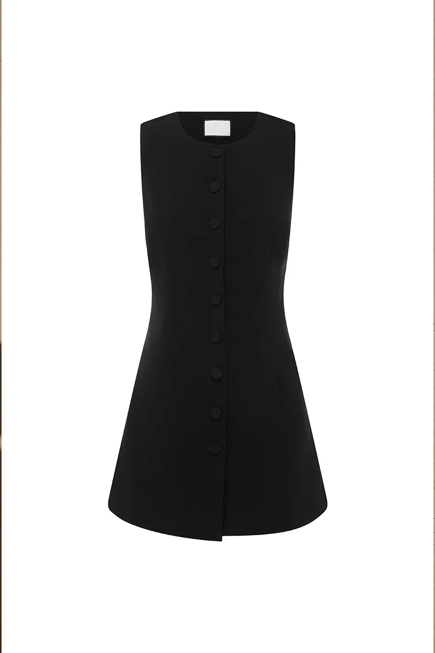 White Button Business Mini Dress