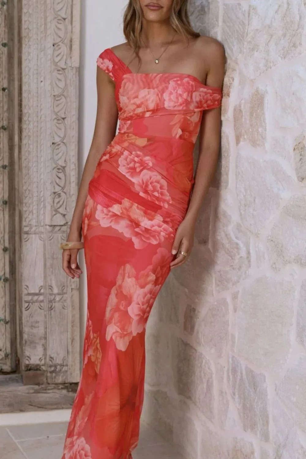 One Shoulder Maxi Dress