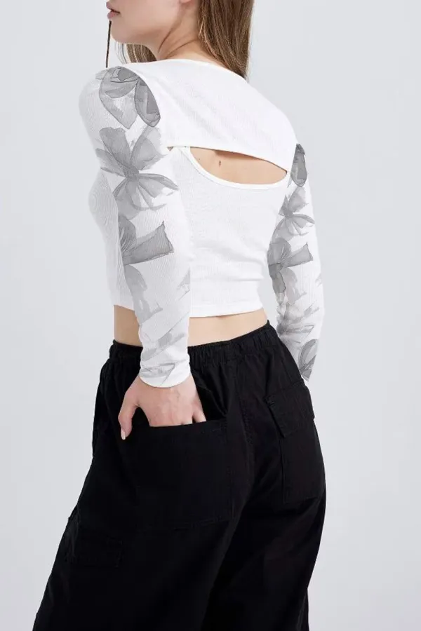 Slim Fit Camisole Long Sleeve T-Shirt