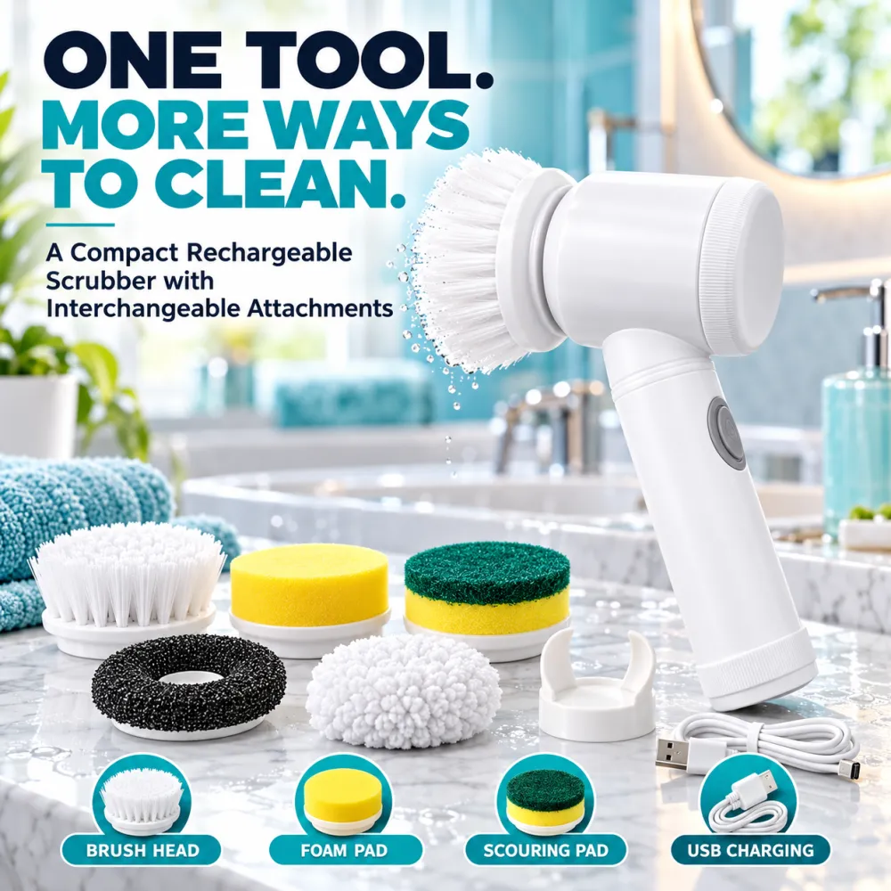 Electric Cordless Handheld Brush for Home Use