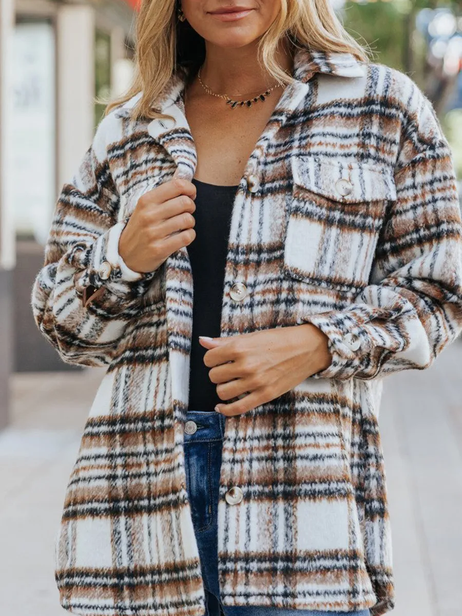 Simple checked coat