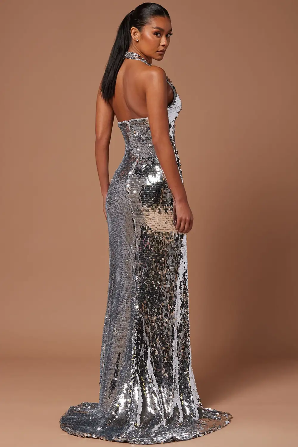Grace Lynn Sequin Gown - Silver