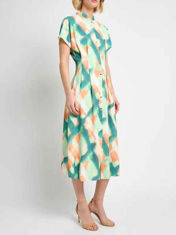Shoulder Drop Short Sleeved Dress