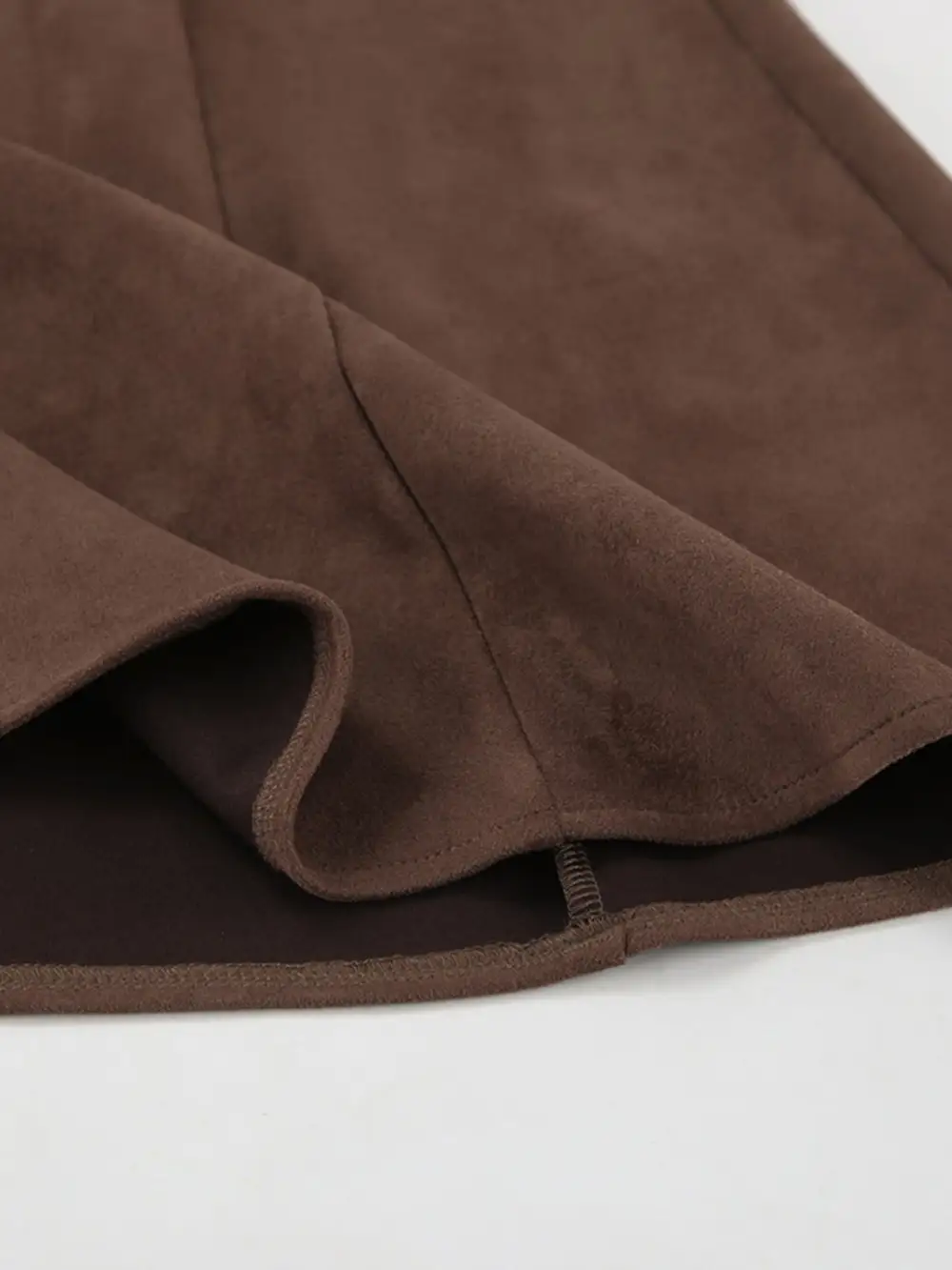 Structured Suede Midi Skirt