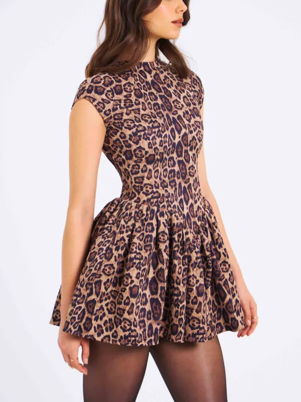 And Stylish Leopard Print Elegant Mini Dress