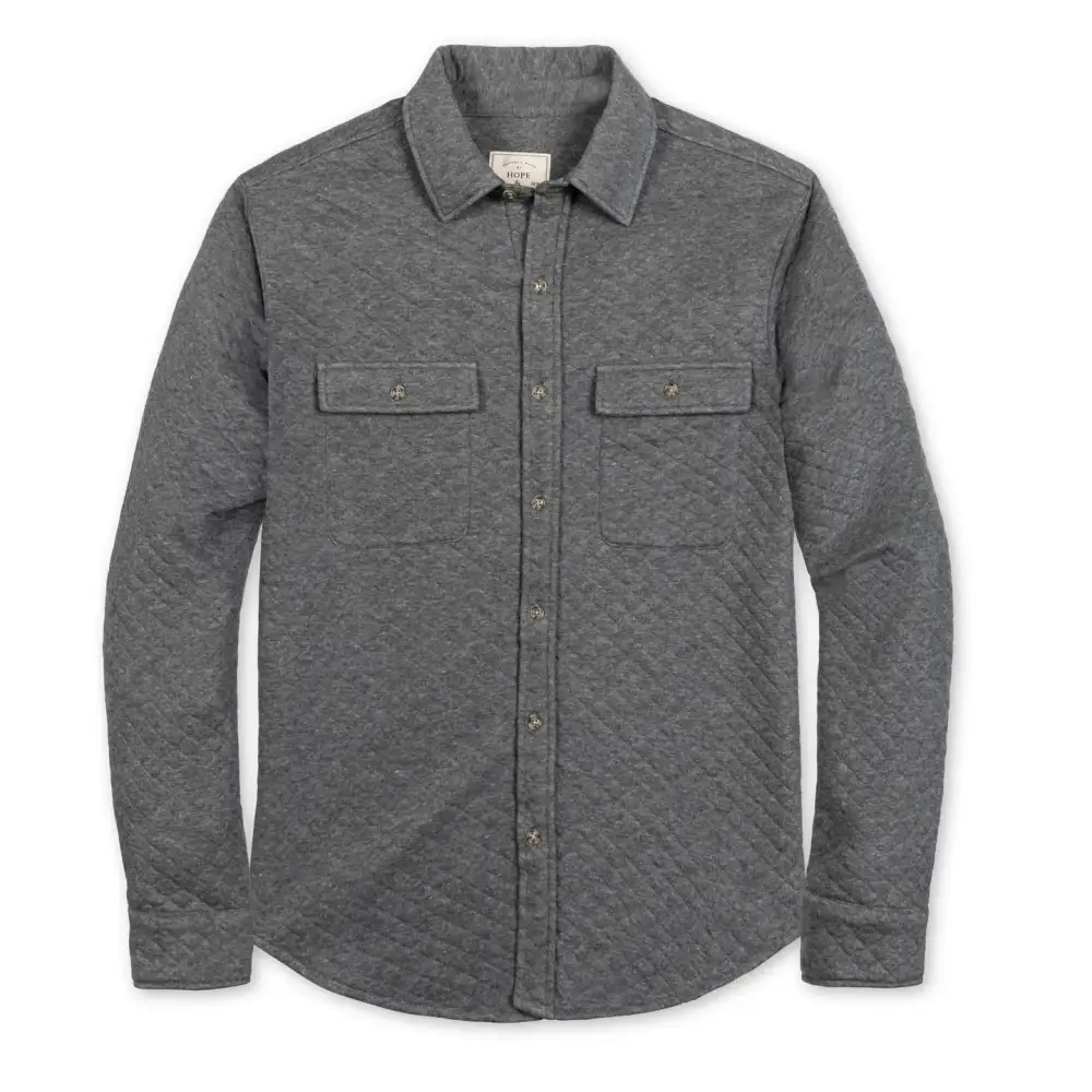 Casual Quilted Organic Button Down Shirt