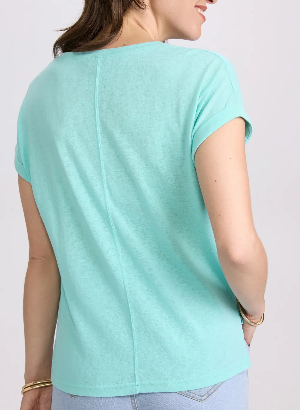 Casual Linen T-Shirt In Pastel Style