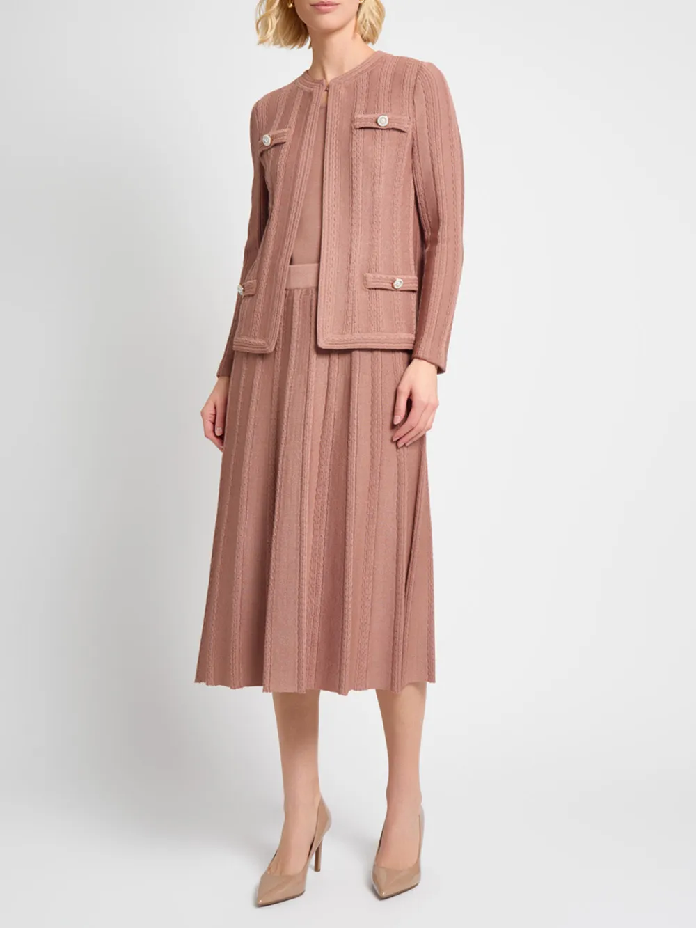Solid Color Mid Length Skirt