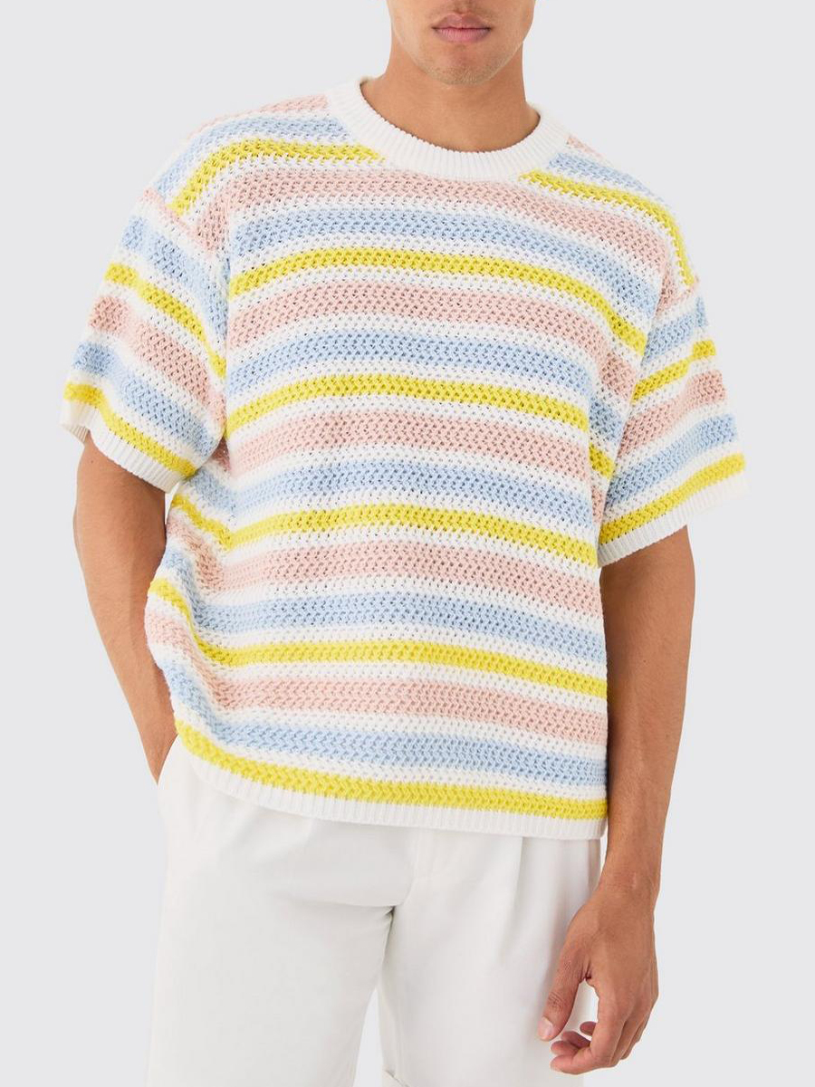 OVERSIZED STRIPE KNITTED T-SHIRT