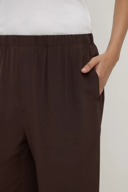 Ganache Relaxed Silk Straight-Leg Pant