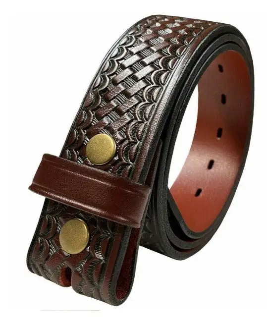 Smooth Leather Snap Belt Strap
