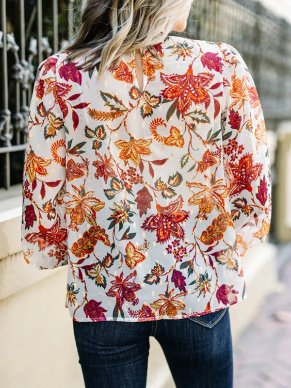 White Floral Blouse