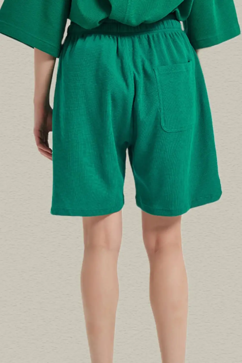Polished Drawstring Cotton Blend Casual Shorts