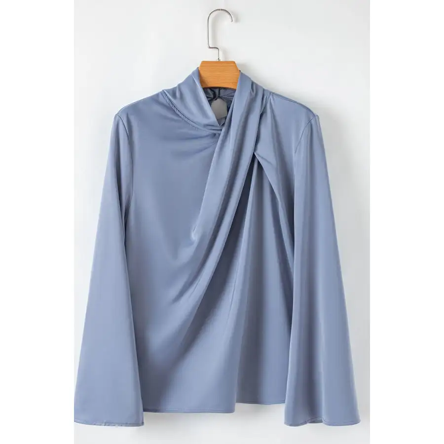 Cutout Turtleneck Long Sleeve Blouse