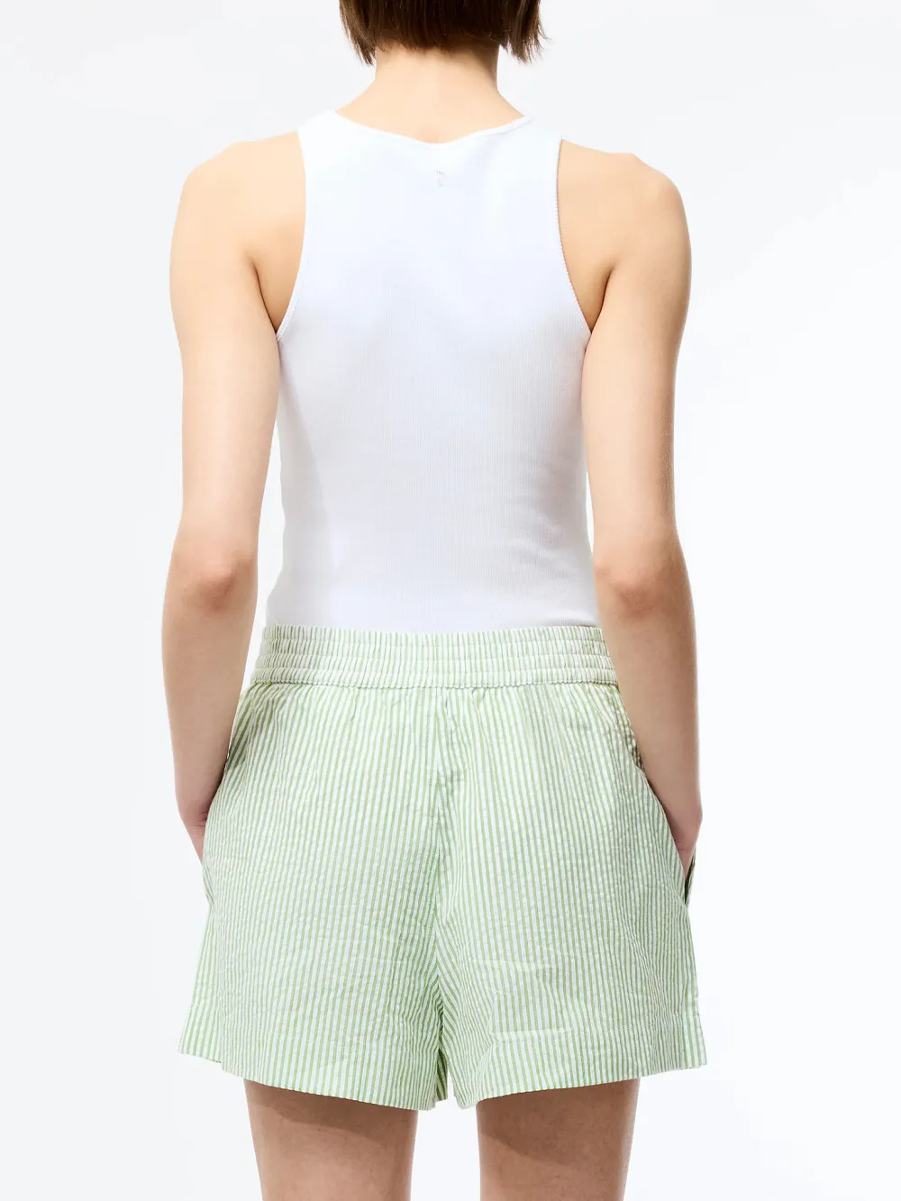 Casual Comfort High Waist Striped Shorts