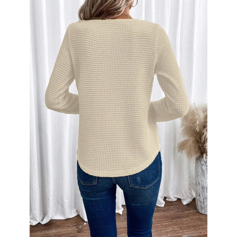 Sheer Hollow Long Sleeve Top