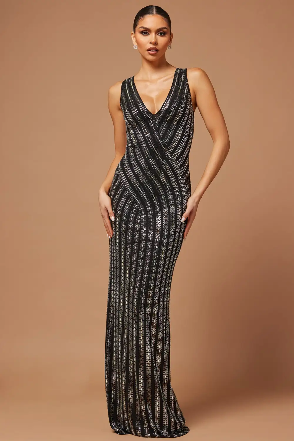 Lyric Embellished Maxi Dress - Black