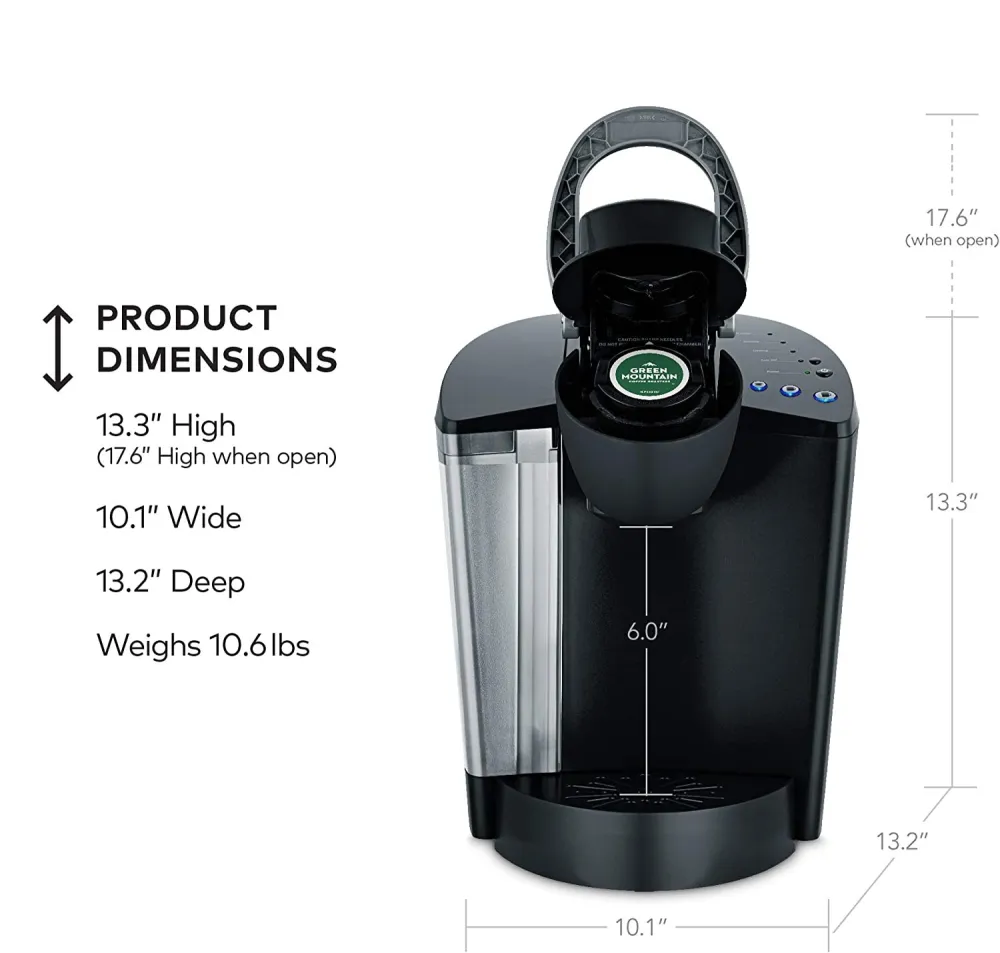 K-Classic Coffee Maker K-Cup Pod, Single Serve, Programmable, 6 to 10 oz. Brew Sizes, Black