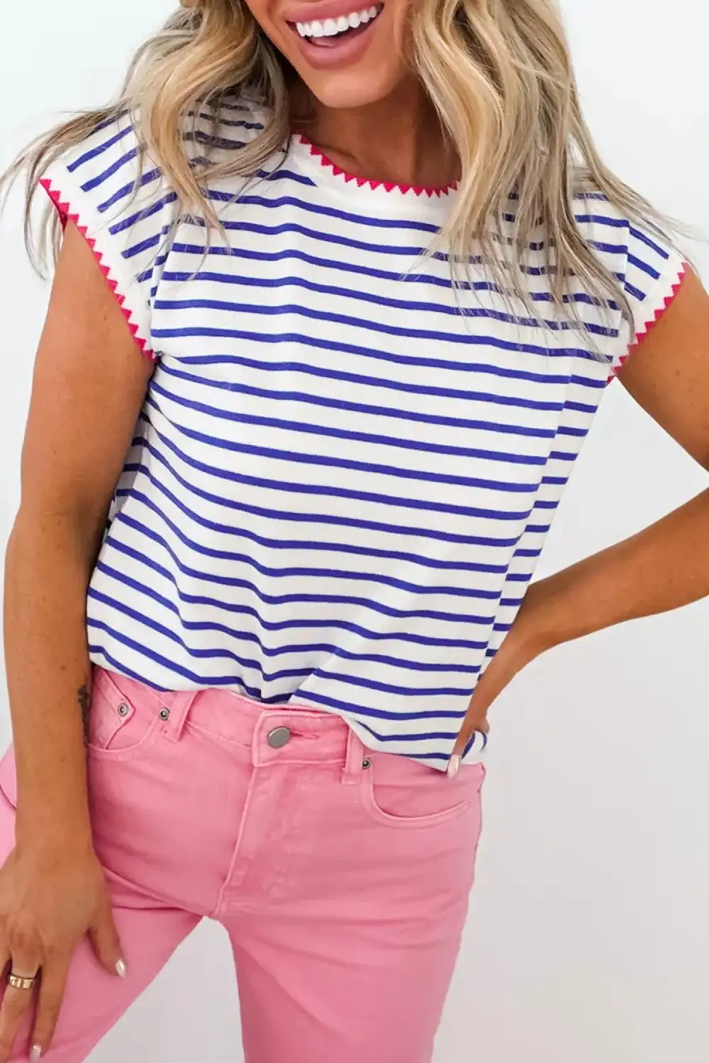 Airy Texture Crew Neck Tee