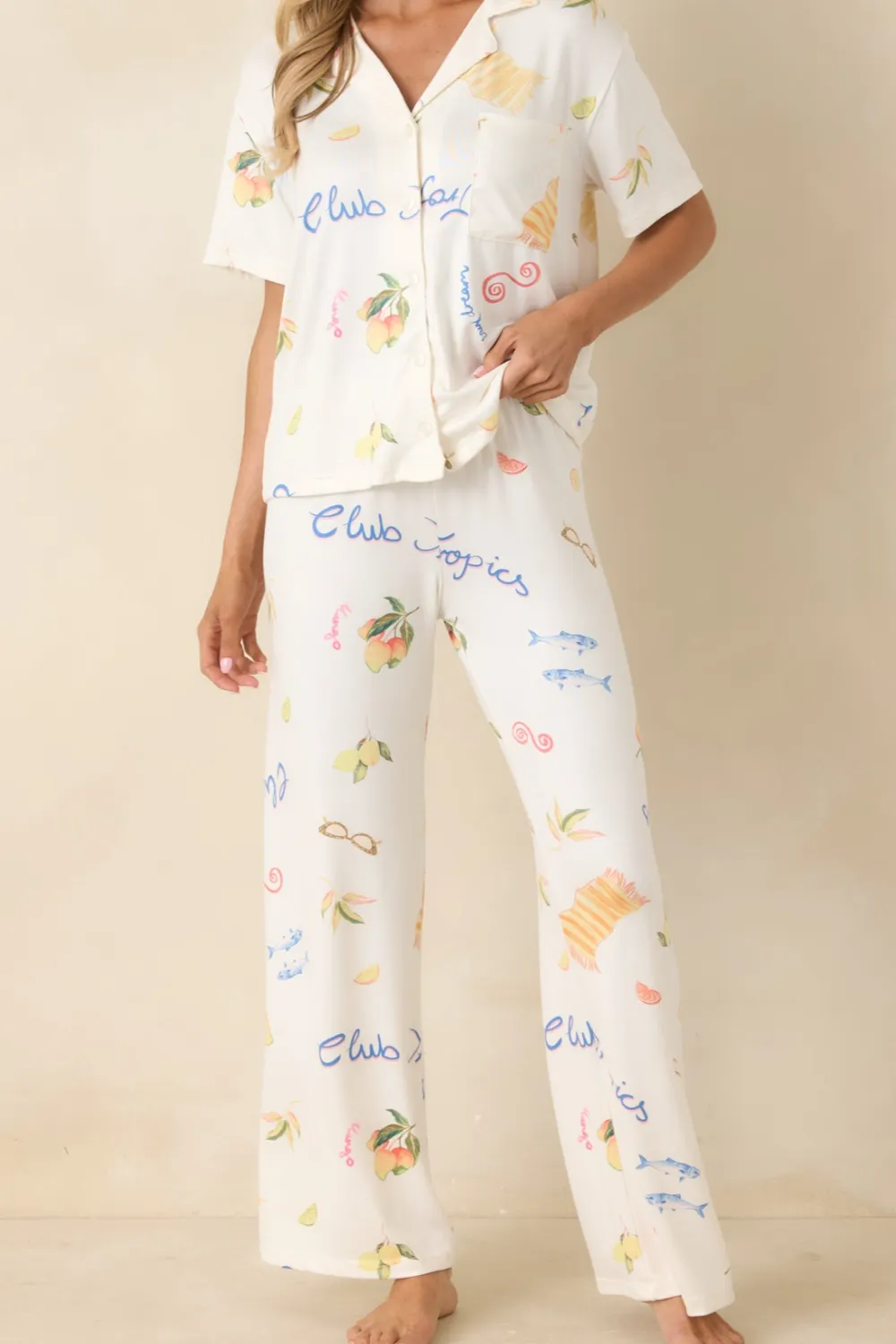 Vanilla Tropical Print Pants