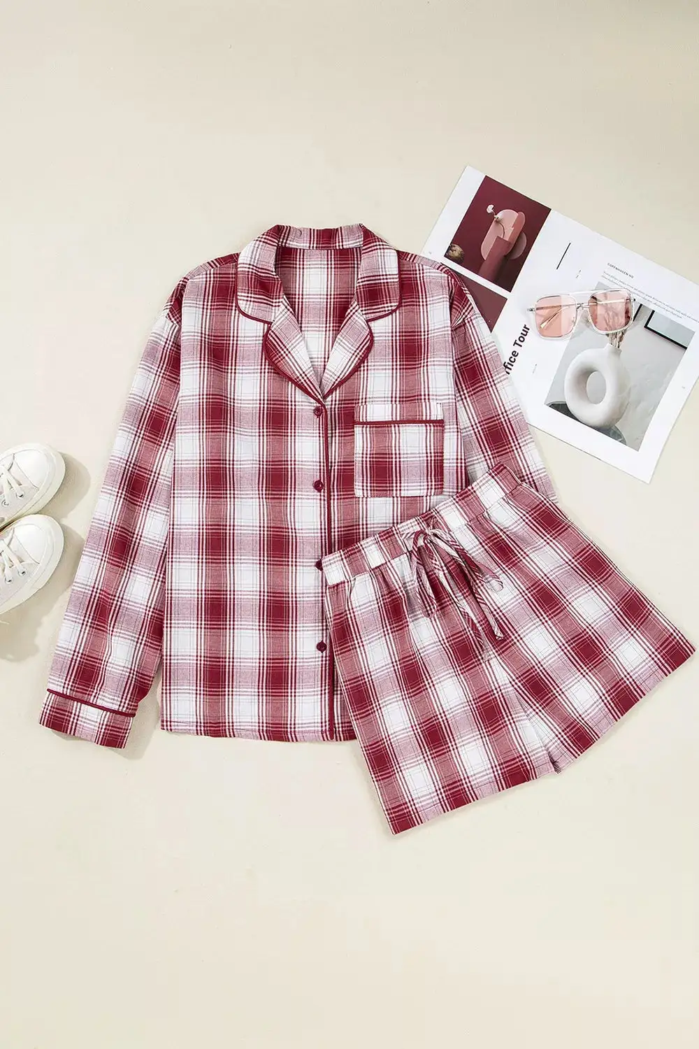 Plaid Drawstring Set