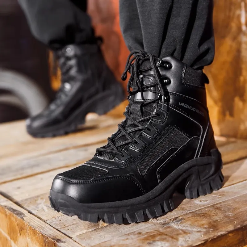 Men's Combat Boots Orthopedic Support Hiking Boots Waterproof Puncture-Resistant Work Boots