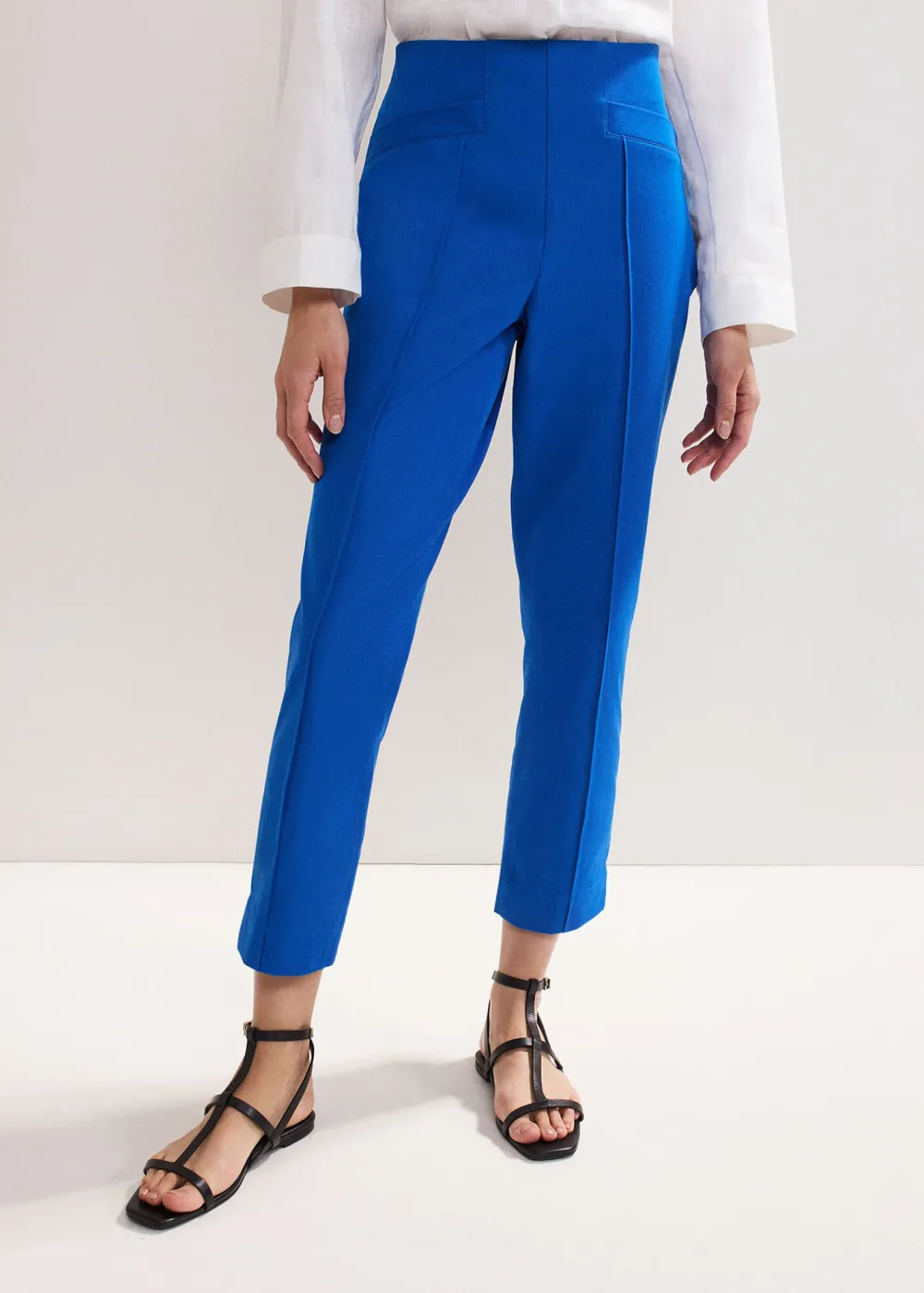Blue Tapered Nine-Inch Pants
