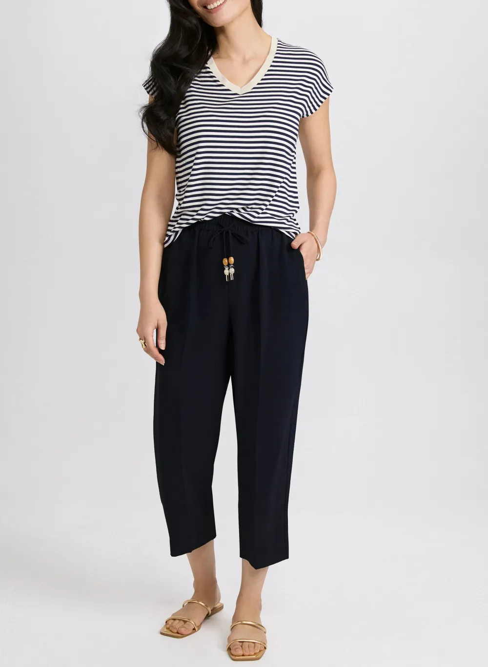 Drawstring Straight-Leg Pants
