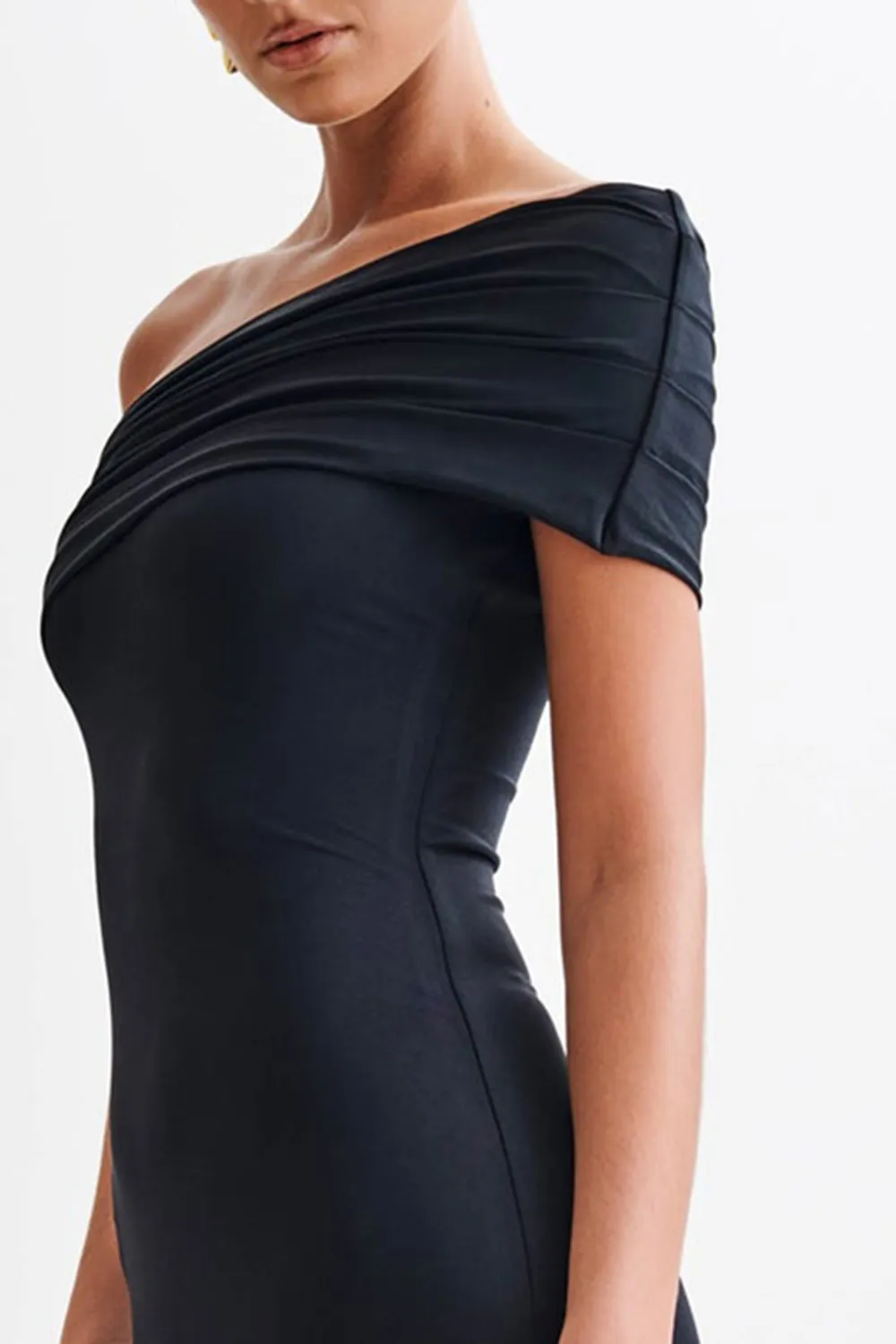 Off Shoulder Slinky Maxi Dress