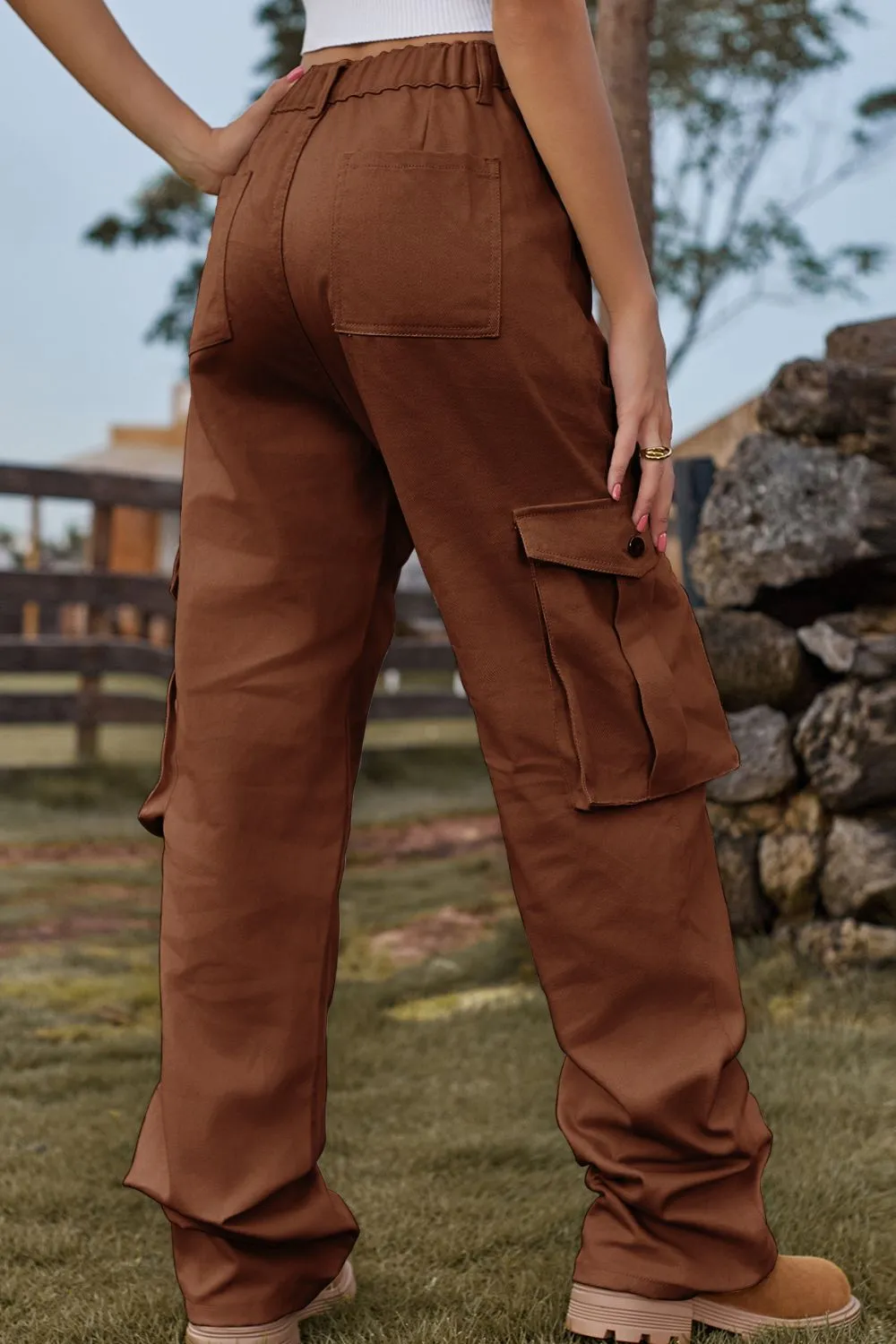 Loose Fit Long Jeans With Pocket