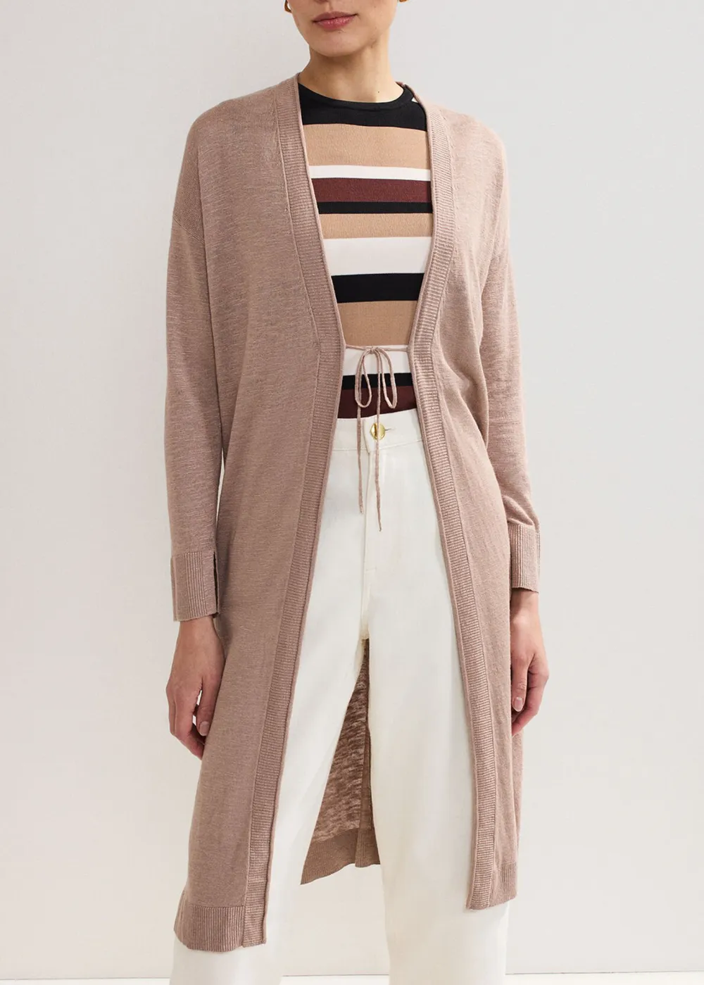Elegant Plain Long Cardigan