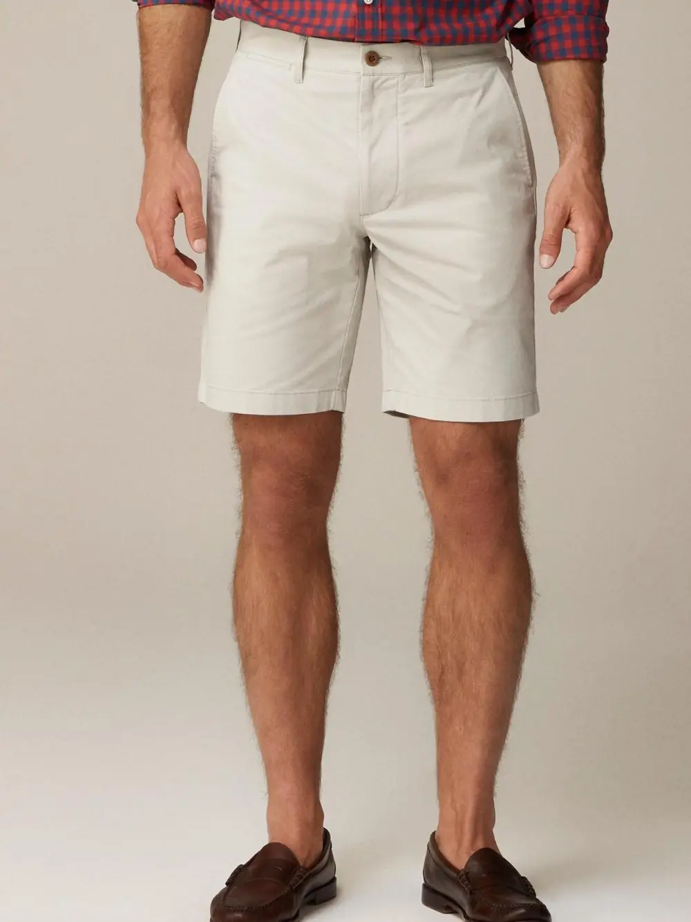 Cream Colored Cotton Blend Shorts